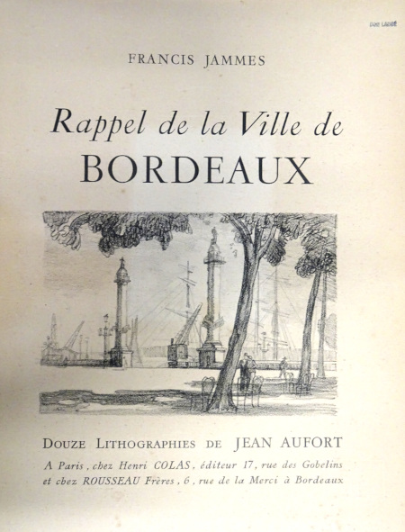 Rappel de Ville de Bordeaux/ Bibliothèque Patrimoniale de Pau, cote 41816 Rappel de Ville de Bordeaux/ Bibliothèque Patrimoniale de Pau, cote 41816