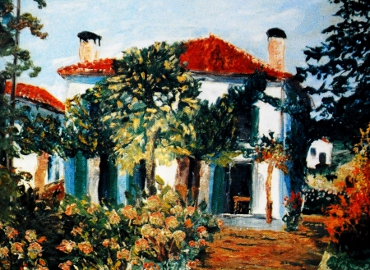 Eyhartzea, huile sur toile, 1954 / par Irène Kitter-Ferrus