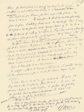 Ms125, page de brouillon pour la fin (inchangée) du roman (Pau) / Consulter le document sur Pireneas Ms125, page de brouillon pour la fin (inchangée) du roman (Pau) / Consulter le document sur Pireneas
