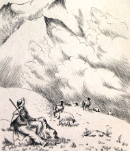 Gravure à l’eau-forte par Marianne Clouzot.