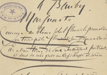 A Bauby Marguerite / Jammes, Francis (1868-1938) /Ms121 / Consulter le document sur Pireneas