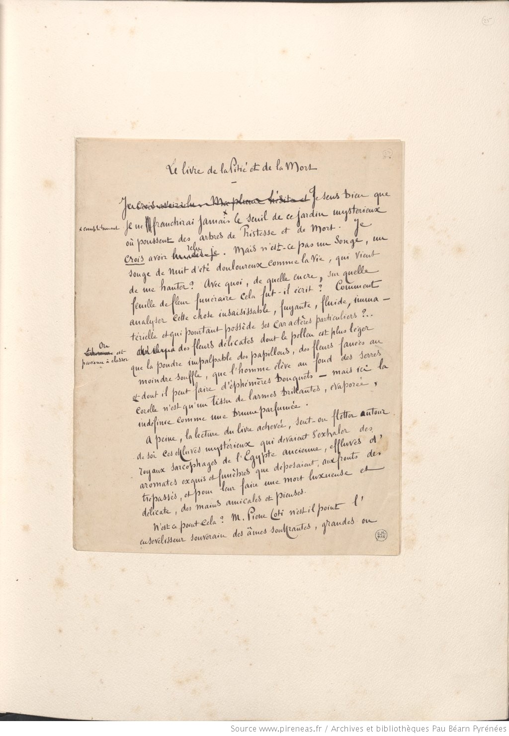 Ms452, Pochades/ Consulter le doucment sur Pireneas
